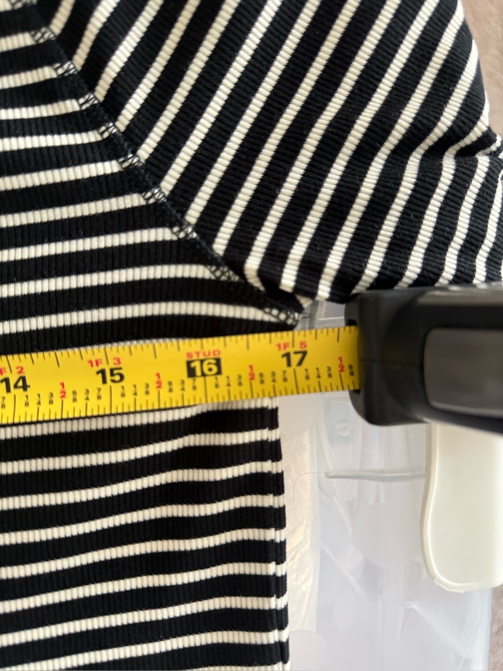 NWT T by TALBOTS Black & White Stripe Long-Sleeve Henley Top SZ M (17" P2P) - Picture 10 of 13